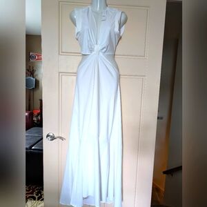 White House Black Market White Knot-Front Maxi Dress